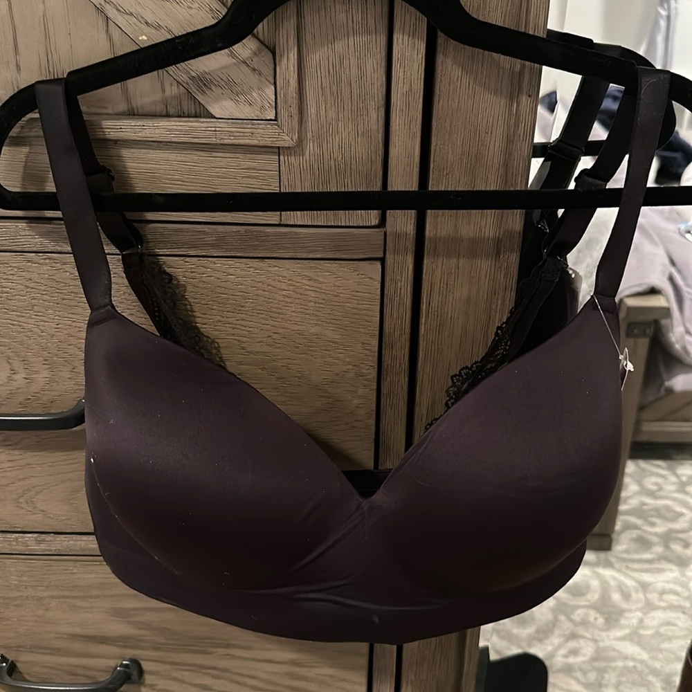 NWT Soma black enbliss luxe wireless lace j hook bra size 40D